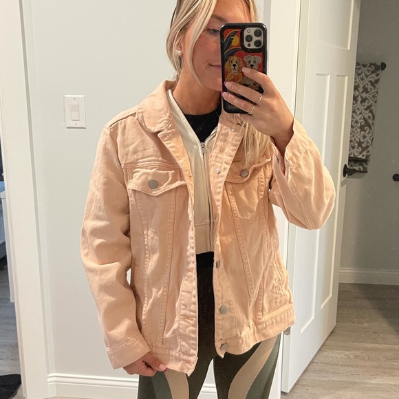 Billabong Jackets & Blazers - Light Pink Billabong Women’s Jean Jacket Size Large